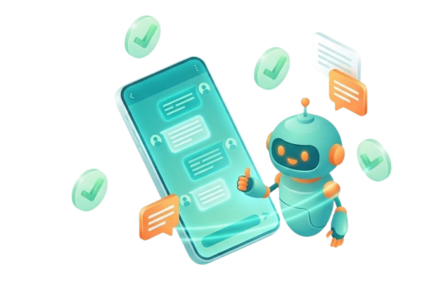 Ilustrasi Robot Chat On Customer Service 24 Jam