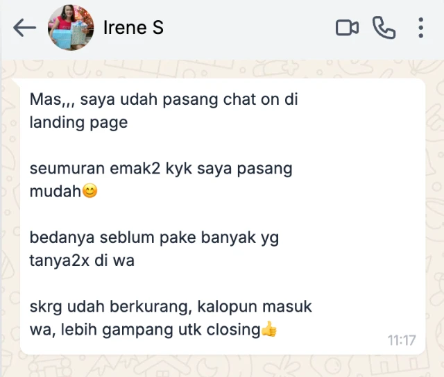 Testimoni Pengguna Chat On 3