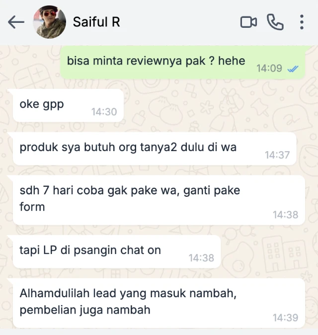 Testimoni Pengguna Chat On 4